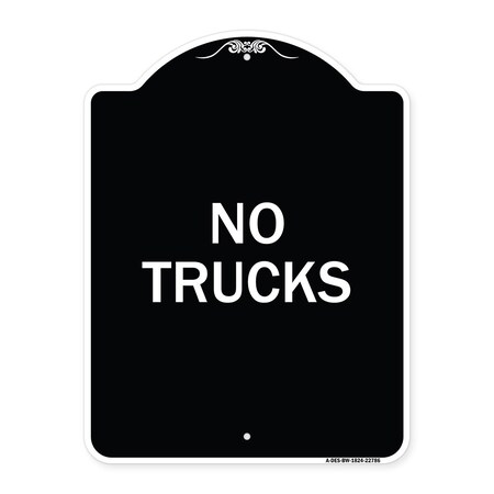 Signmission Designer Series Truck No Trucks, Black & White Heavy-Gauge Aluminum Sign, 24" x 18", BW-1824-22786 A-DES-BW-1824-22786